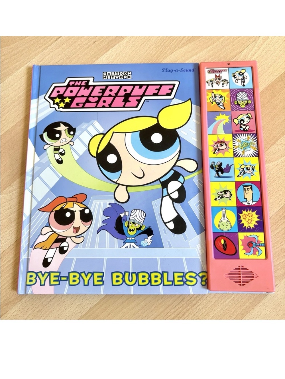 POWERPUFF GIRLS Bye Bye Bubbles Play A Sound Book Tested & Working Rare 2001